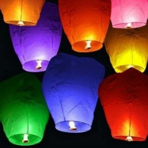 Colored Sky Lanterns